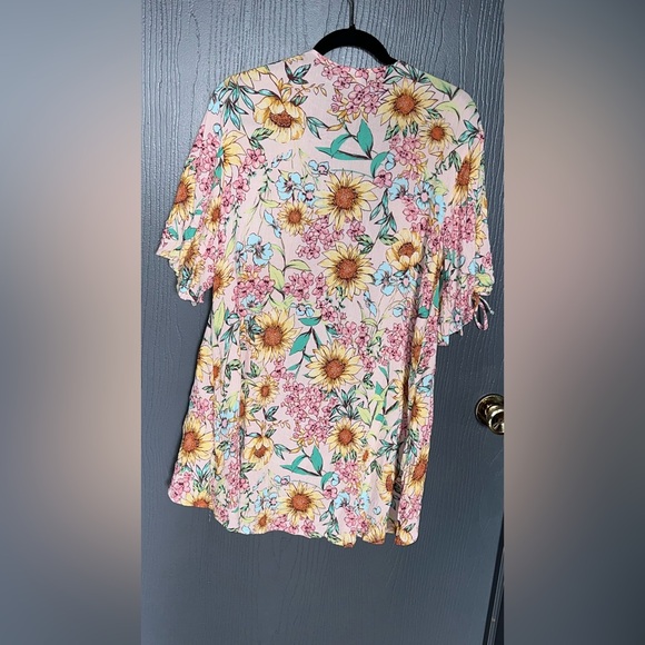 Floral Cinched Sleeve Kimono - Picture 4 of 8